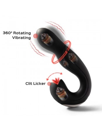 sexy Joi Pro 2 Black - Vibrateur - lécheur de clitoris rotatif à tête télécommandée pour le point G