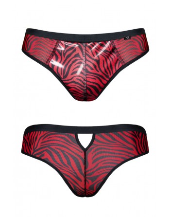 sexy Slip type brésilien zébré rouge et noir - Regnes