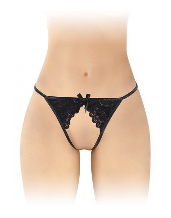 sexy String ficelle ouvert Sandra noir - Fashion Secret