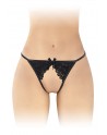 sexy String ficelle ouvert Sandra noir - Fashion Secret