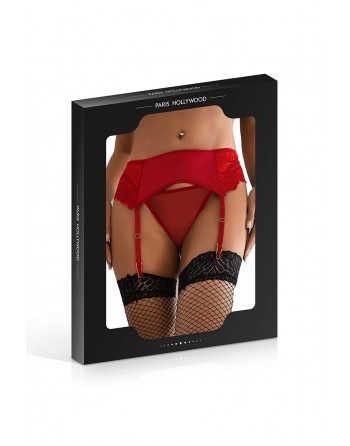 sexy Porte-jarretelles en dentelle avec string rouge