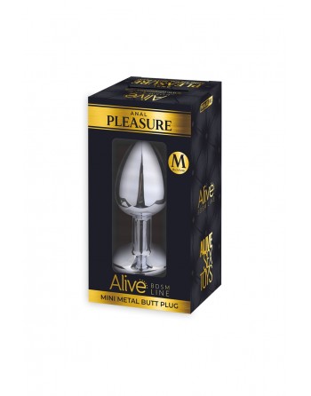 sexy Plug métal bijou transparent M - Alive