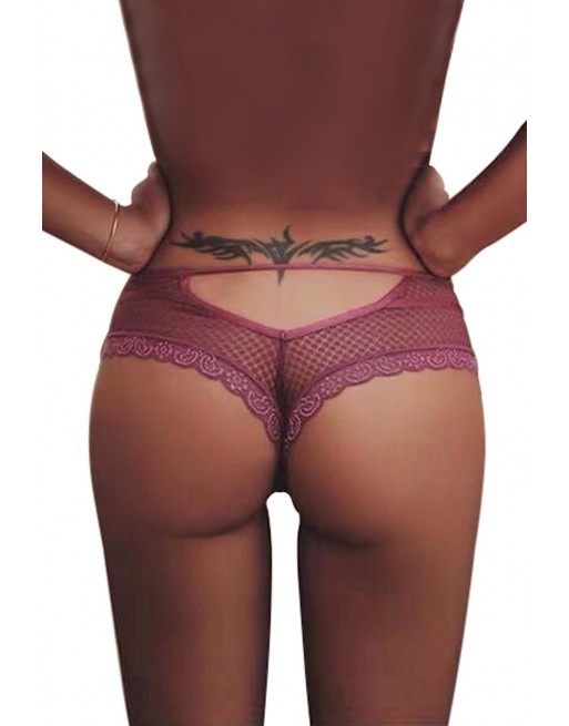 sexy Tanga bordeaux dentelle - Paris Hollywood