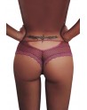 sexy Tanga bordeaux dentelle - Paris Hollywood