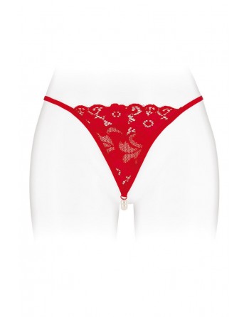 sexy String avec perles Venusina - rouge