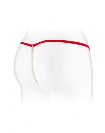 sexy String avec perles Venusina - rouge