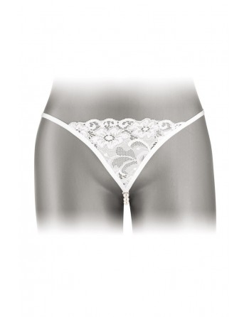 sexy String avec perles Venusina - blanc