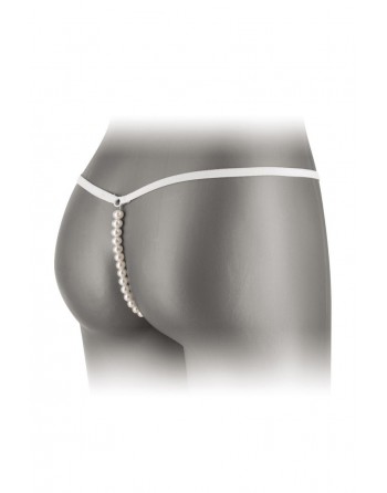 sexy String avec perles Venusina - blanc