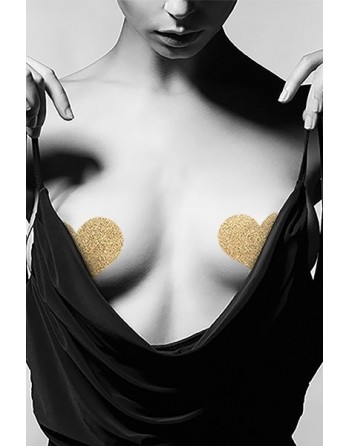 sexy Bijoux de seins Flash Coeur Or