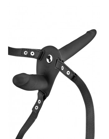 sexy Double gode ceinture noir vibrant - Fetish Tentation