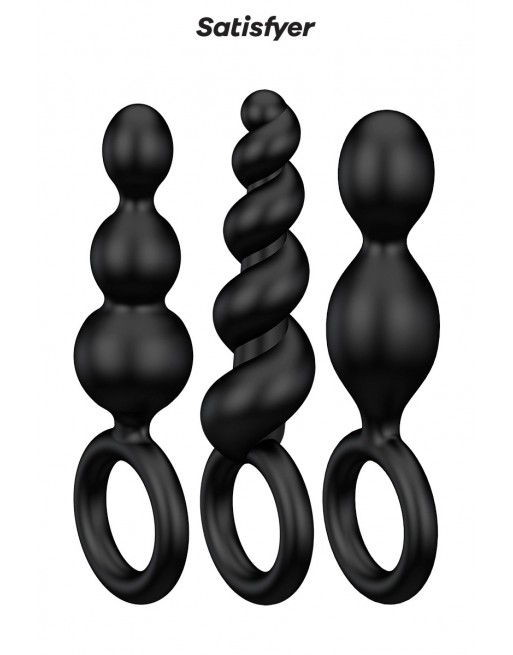 sexy Set de 3 plugs noirs Booty Call - Satisfyer