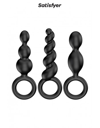 sexy Set de 3 plugs noirs Booty Call - Satisfyer