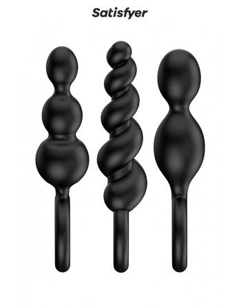 sexy Set de 3 plugs noirs Booty Call - Satisfyer