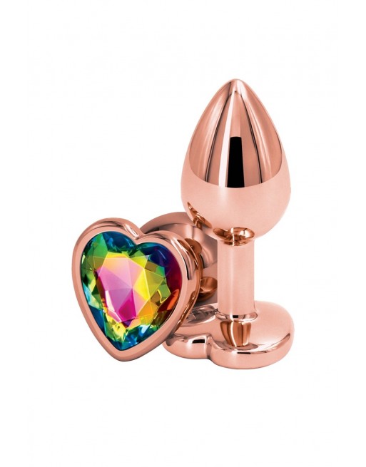 sexy Plug anal aluminium coeur Rose Gold S - Rear Assets