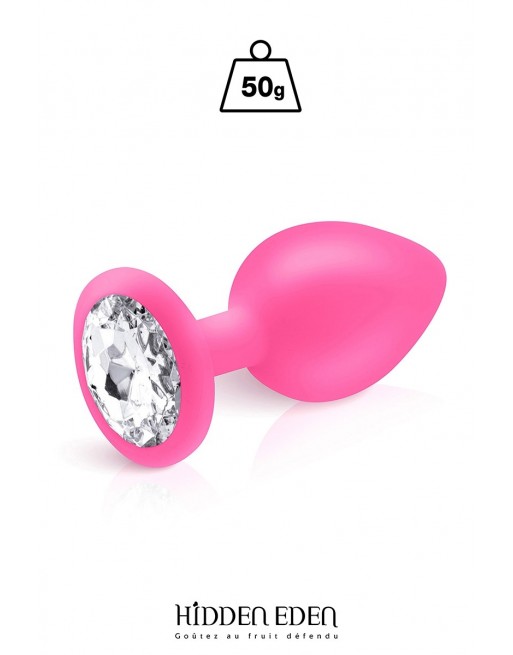 Plug bijou silicone rose M