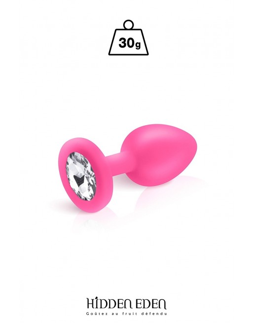 Plug bijou silicone rose S