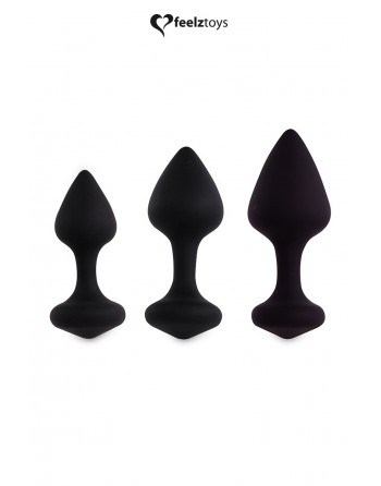 sexy Coffret 3 plugs anal Bibi - noir