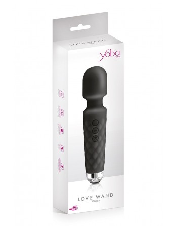 sexy Vibro Love Wand rechargeable noir - Yoba