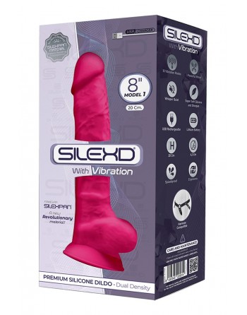 sexy Vibromasseur double densité rose 20 cm - SilexD