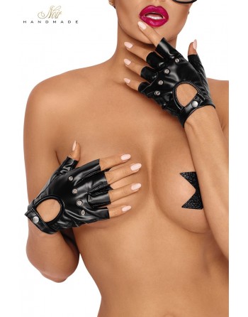 sexy Gants mitaines en wetlook F264