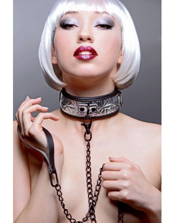 sexy Collier argenté avec laisse - Master Series