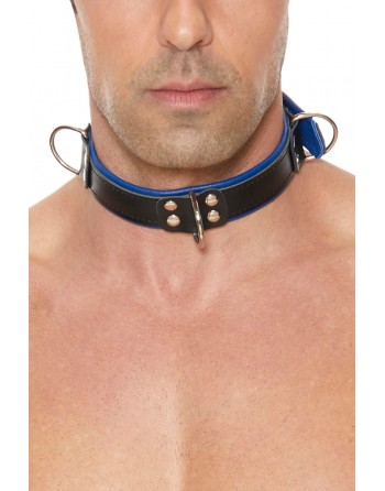 sexy Collier Bondage Deluxe bleu et noir - Ouch!