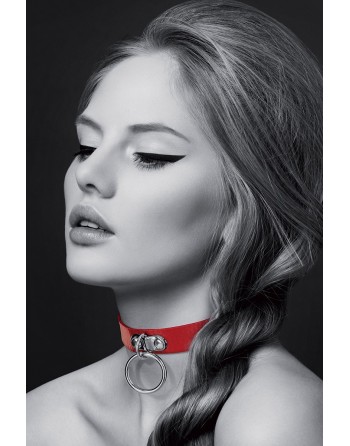 sexy Collier Fetish rouge avec anneau - Bijoux Pour Toi