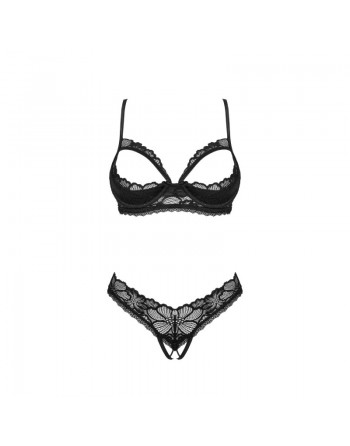 sexy Serafia ensemble ouvert - Noir
