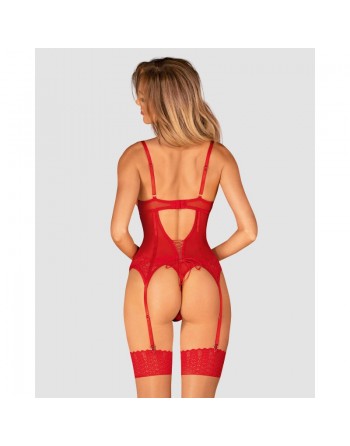 Ingridia corset et string - Rouge