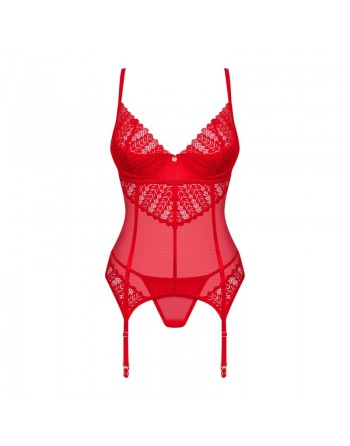 Ingridia corset et string - Rouge