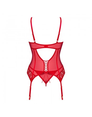 Ingridia corset et string - Rouge