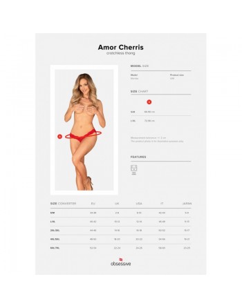 Amor Cherris string ouvert - Rouge