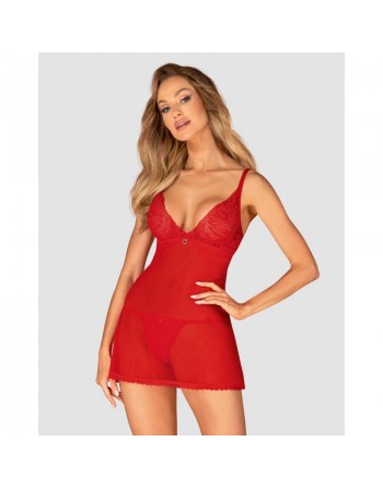 Chilisa babydoll et string - Rouge