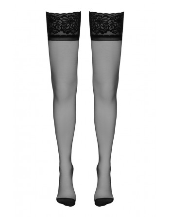 Bas autofixants couture noir 1 - Cotelli Legwear