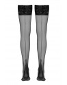 Bas autofixants couture noir 1 - Cotelli Legwear