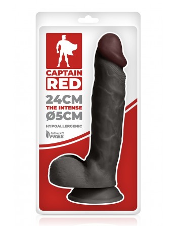 Gode réaliste The Intense Black 24 x 5 cm - Captain Red