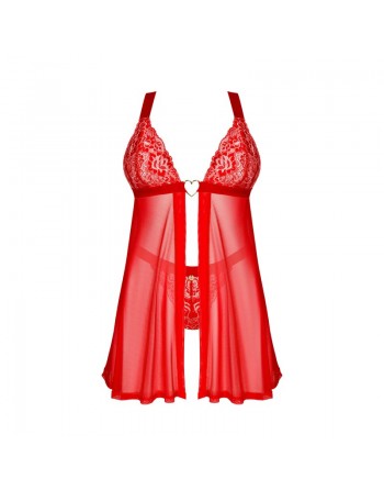 Elianes babydoll et string - Rouge