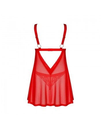 Elianes babydoll et string - Rouge