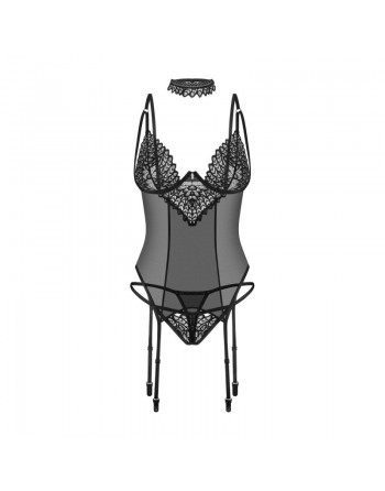 Donarella corset et string - Noir NP
