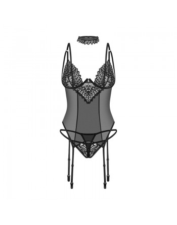 Donarella corset et string - Noir NP