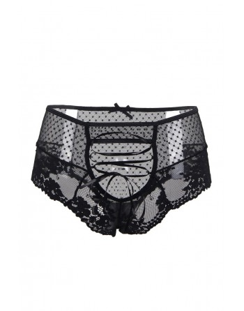 Tanga sexy noir à laçage