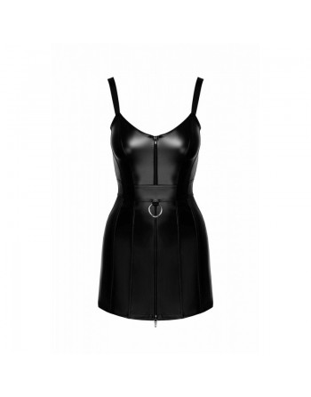 F320 Starlet - Mini-robe à effet mouillé avec ceinture à anneaux