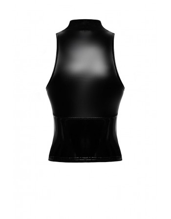 Top zippé Glam F324 vinyle et wetlook