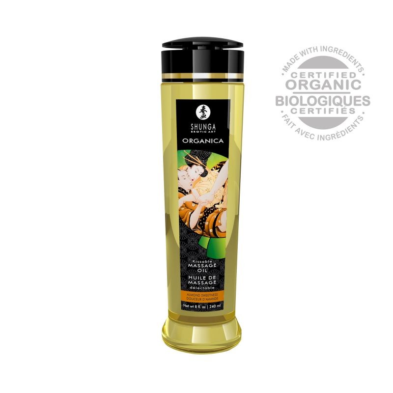 sexy Huile de massage organique - Douceur d'amande - 240 ml