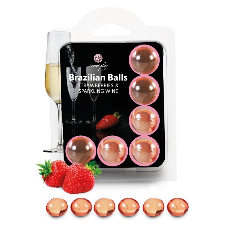 sexy 6 Brazilian Balls Fraise et Champagne 3386-2