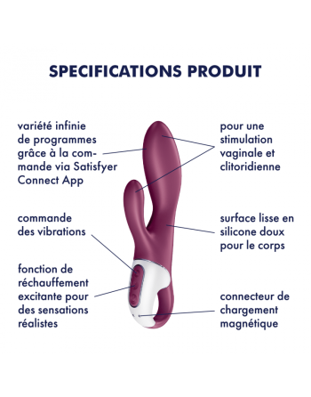 Heated Affair - Violet Vibromasseur rabbit chauffant Satisfyer 