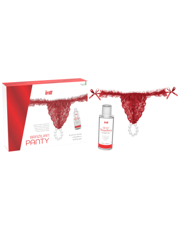 Red brazilian panty - String et lubrifiant