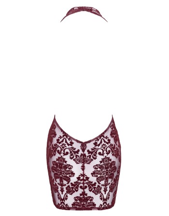 Mini robe dos nu en tulle floqué Kink Royal F385 - Noir Handmade