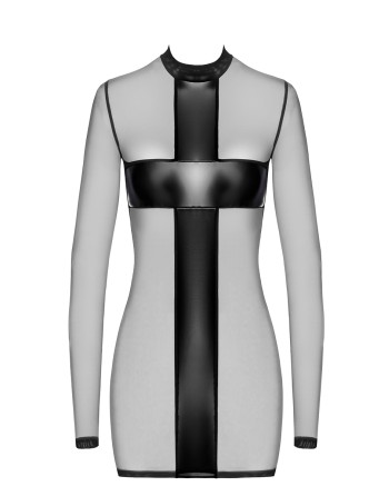 Mini robe tulle et wetlook Crossfire F369 - Noir Handmade