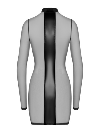 Mini robe tulle et wetlook Crossfire F369 - Noir Handmade